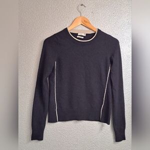 Vince. Women's 100% Cashmere Sweater With White Piping    Size XS